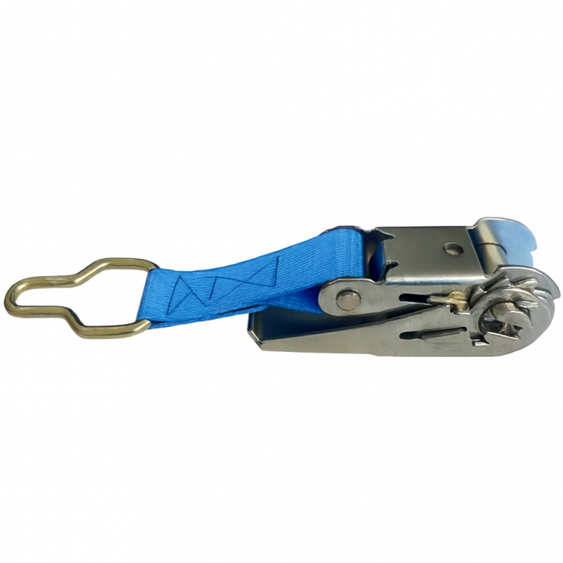 Cliquet de tension en inox avec sangle bleue et anneau en T pour piscine