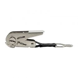 Cliquet inox anneau T sangle noire pour couverture à barres