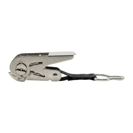 Cliquet inox anneau T sangle noire pour couverture à barres
