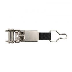 Cliquet inox anneau T sangle noire pour couverture à barres