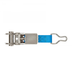 Cliquet inox anneau T sangle bleue pour couverture à barres