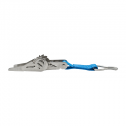 Cliquet inox anneau T sangle bleue pour couverture à barres