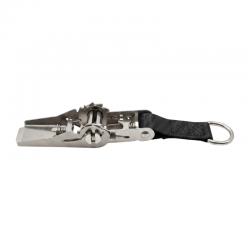 Cliquet inox anneau D sangle noire pour couverture à barres