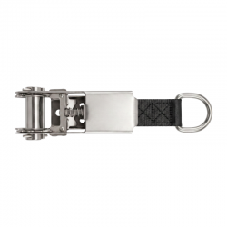 Cliquet inox anneau D sangle noire pour couverture à barres