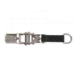 Cliquet inox anneau D sangle noire pour couverture à barres