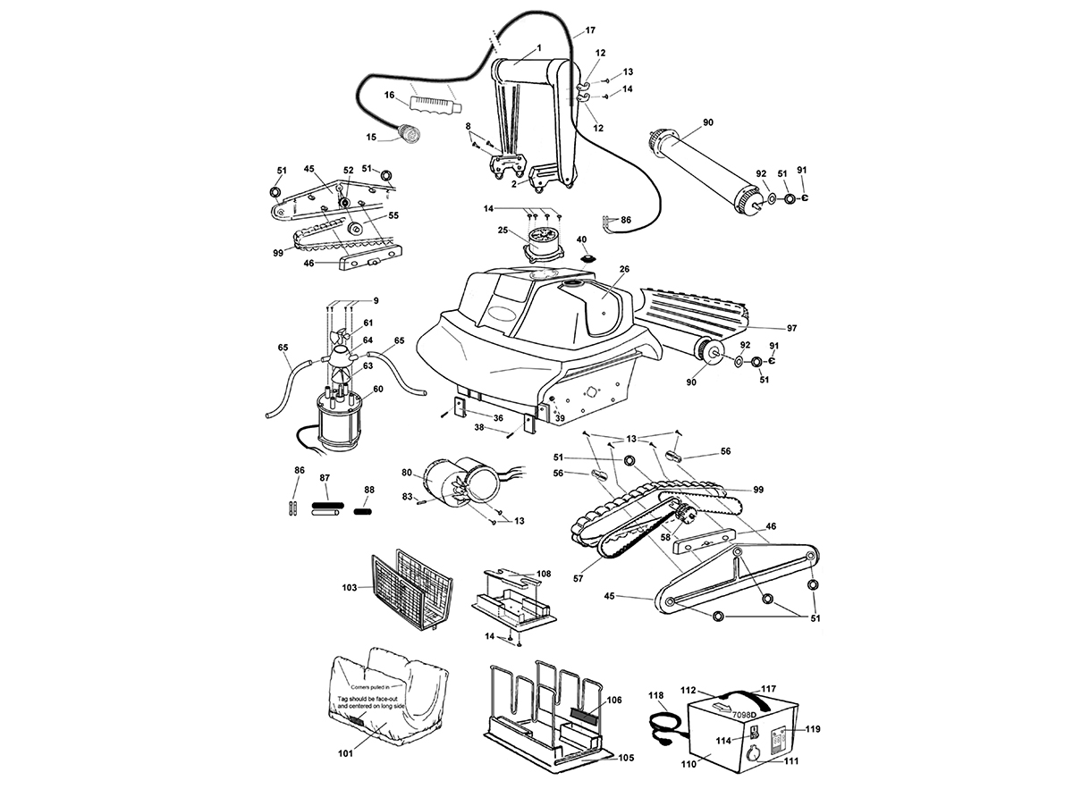 Retrouvez toutes les pièces détachées pour la maintenance de votre robot Aquabot Turbo Elite