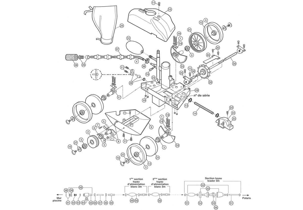 Vente de pièces détachées robot nettoyeur piscine Polaris 380