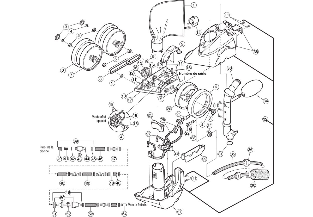 Vente de pièces détachées robot nettoyeur piscine Polaris 360