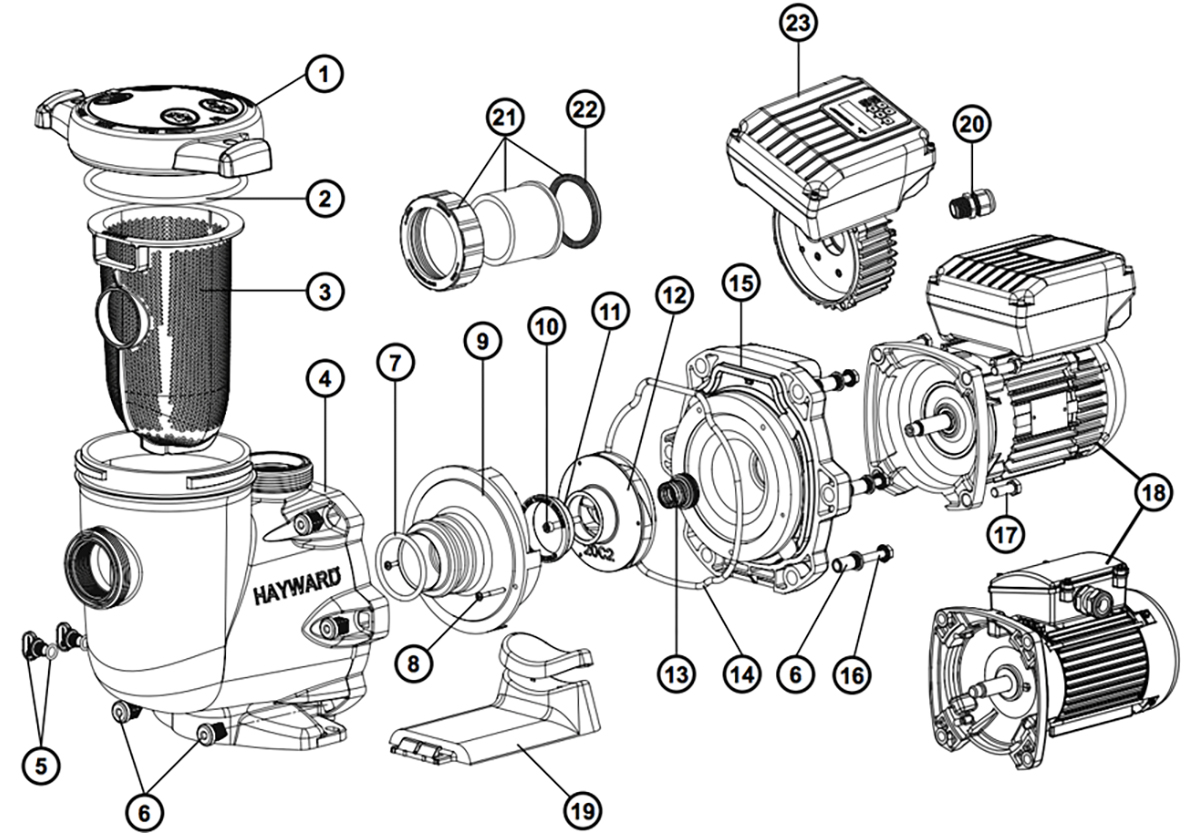 Vente de pièces détachées pour pompe Hayward Tristar