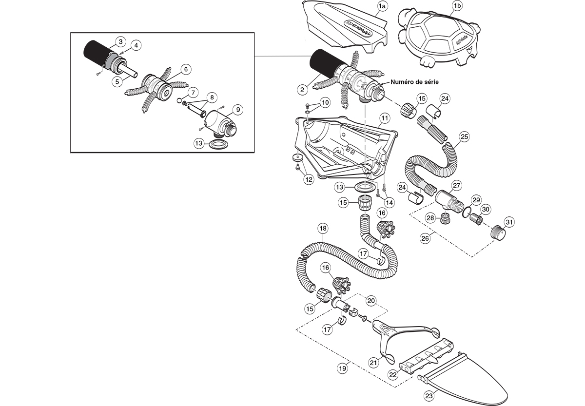 Vente de pièces détachées robot nettoyeur piscine Polaris 65 et Turbo Turtle