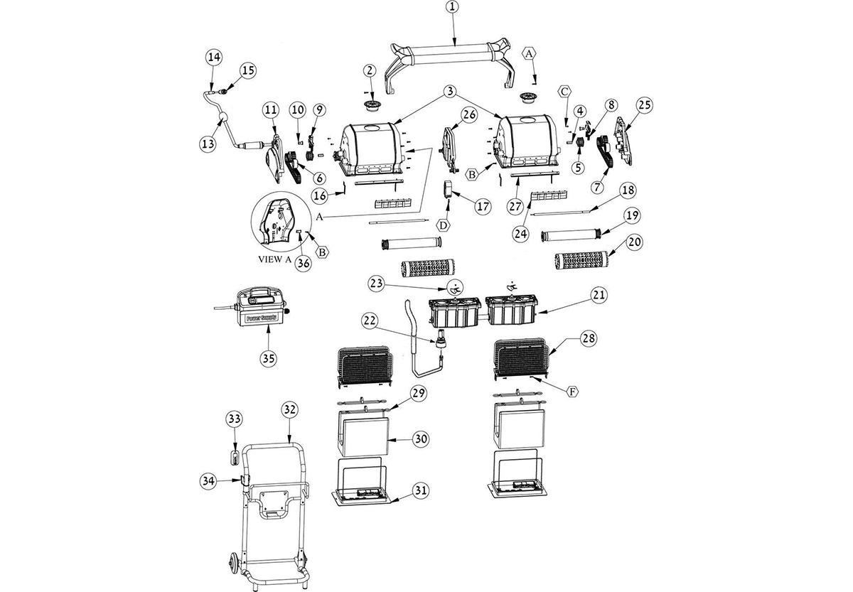 Vente de pièces détachées pour robot piscine Dolphin 2X2