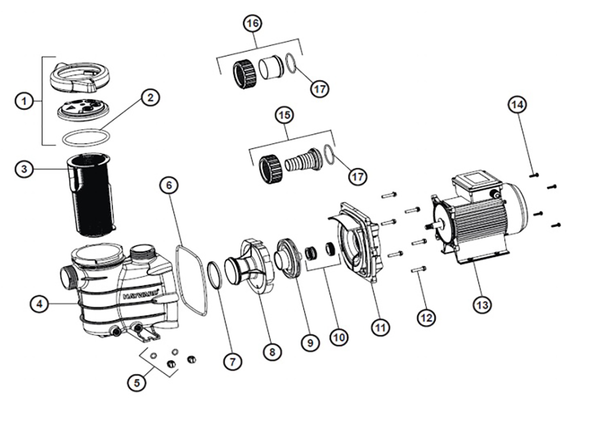 Vente de pièces détachées pour pompe Hayward Powerline