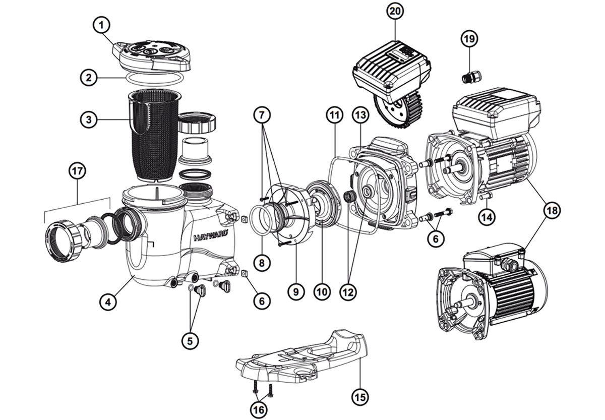 Vente de pièces détachées pour pompe piscine Hayward Max Flo XL