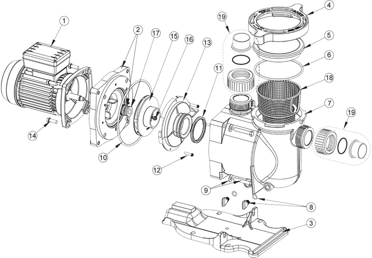 Vente de pièces détachées pour pompe piscine Pentair Superflo