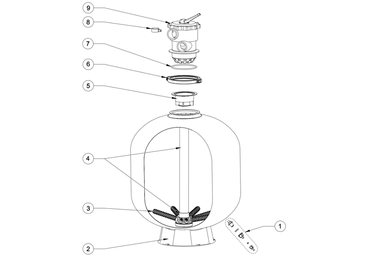 Vente de pièces détachées pour filtre à sable Pentair Tagelus / Tagelus II Clear Pro