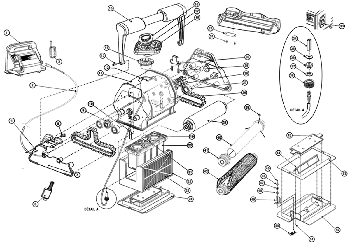 Vente de pièces détachées pour robot Hayward TigerShark