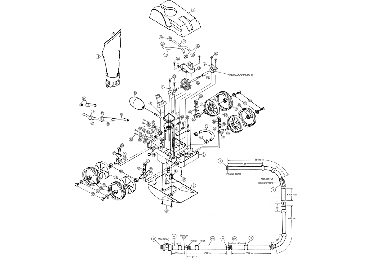 Vente de pièces détachées pour robot Pentair Legend II