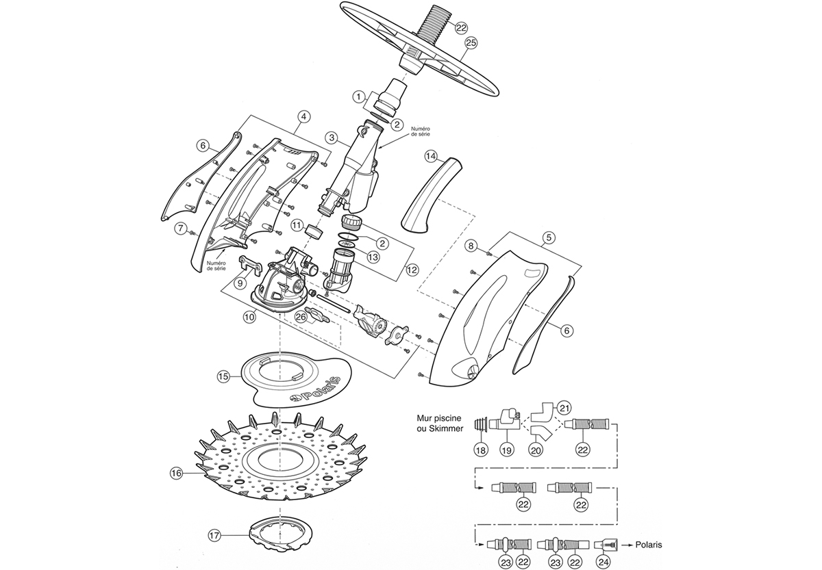 Vente de pièces détachées pour robot hydraulique Polaris 140