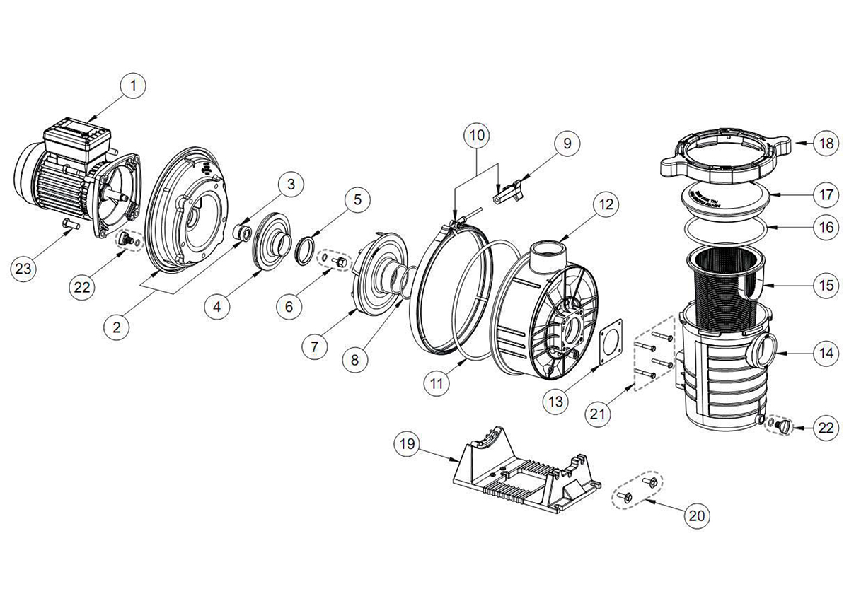 Vente de pièces détachées pour pompe Pentair Ultraflow (plus)