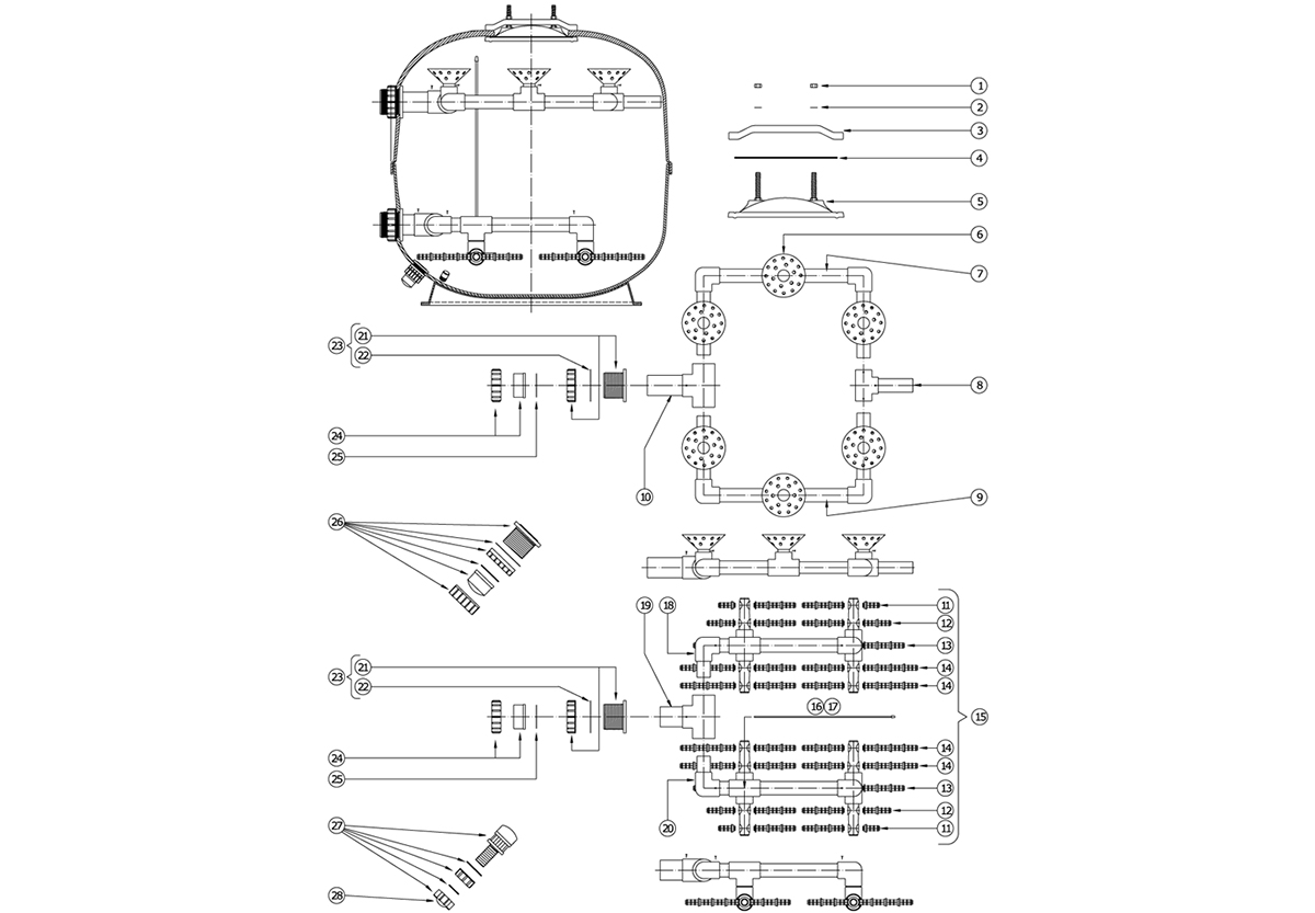 Vente de pièces détachées pour Filtre à sable Lacron LSC 48