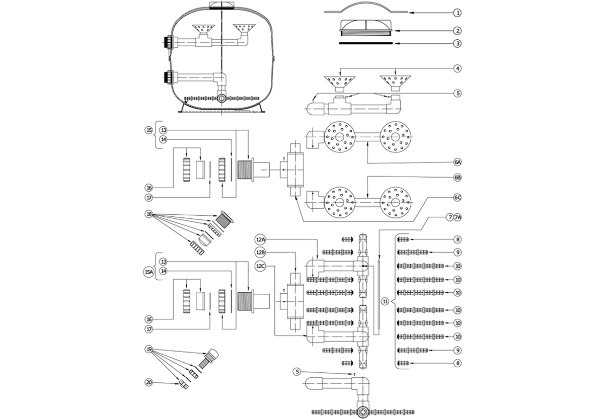 Vente de pièces détachées pour filtre à sable Lacron LSC 42