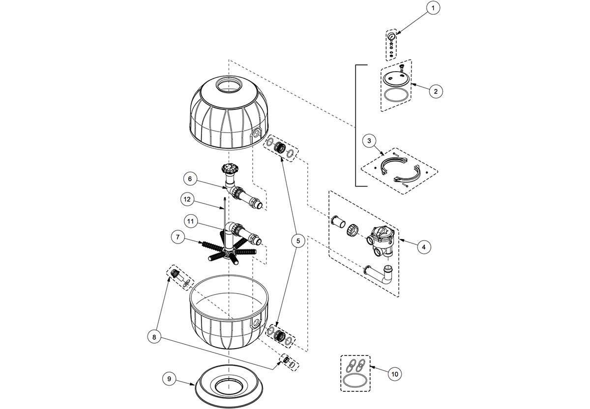 Vente de pièces détachées pour filtre à sable Pentair Poseidon clear pro