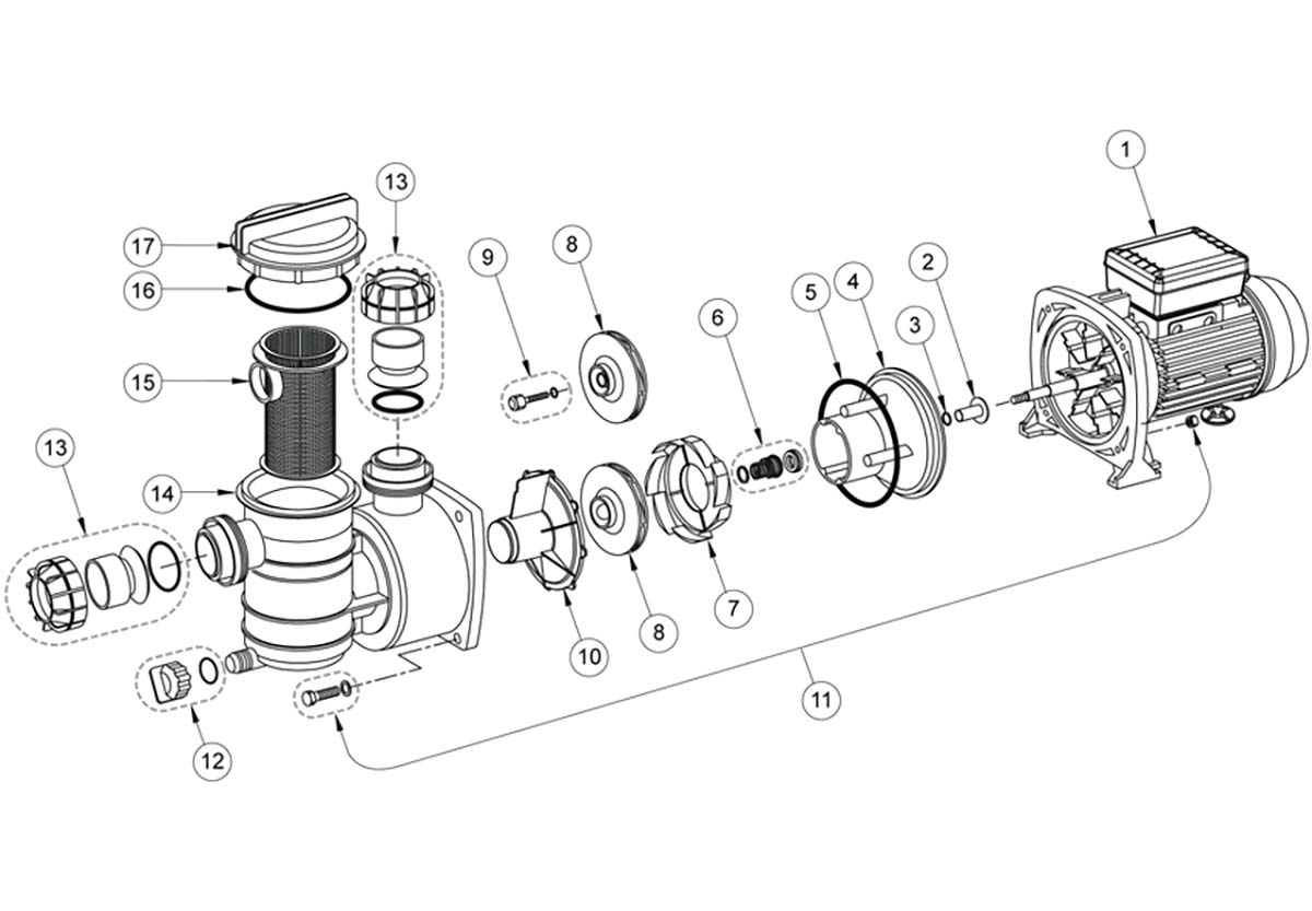 Vente de pièces détachées pour pompe Pentair Atlas, Nocchi, Swimmey