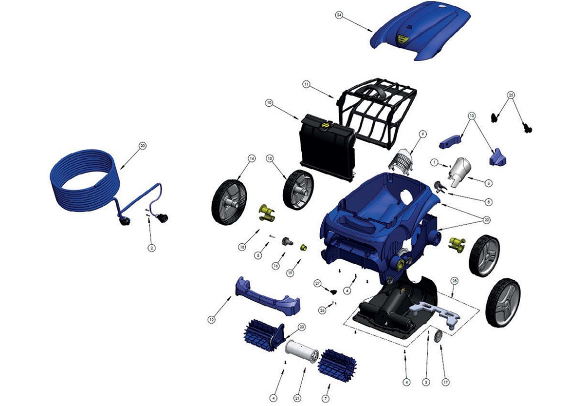 Vente de pièces détachées pour robot électrique Zodiac Vortex 3