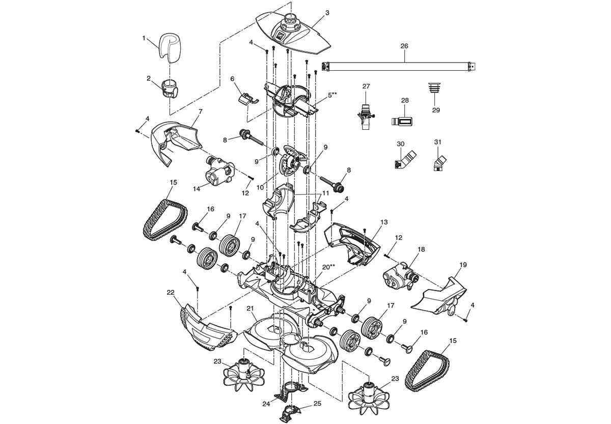 Vente de pièces détachées pour robot Zodiac MX8