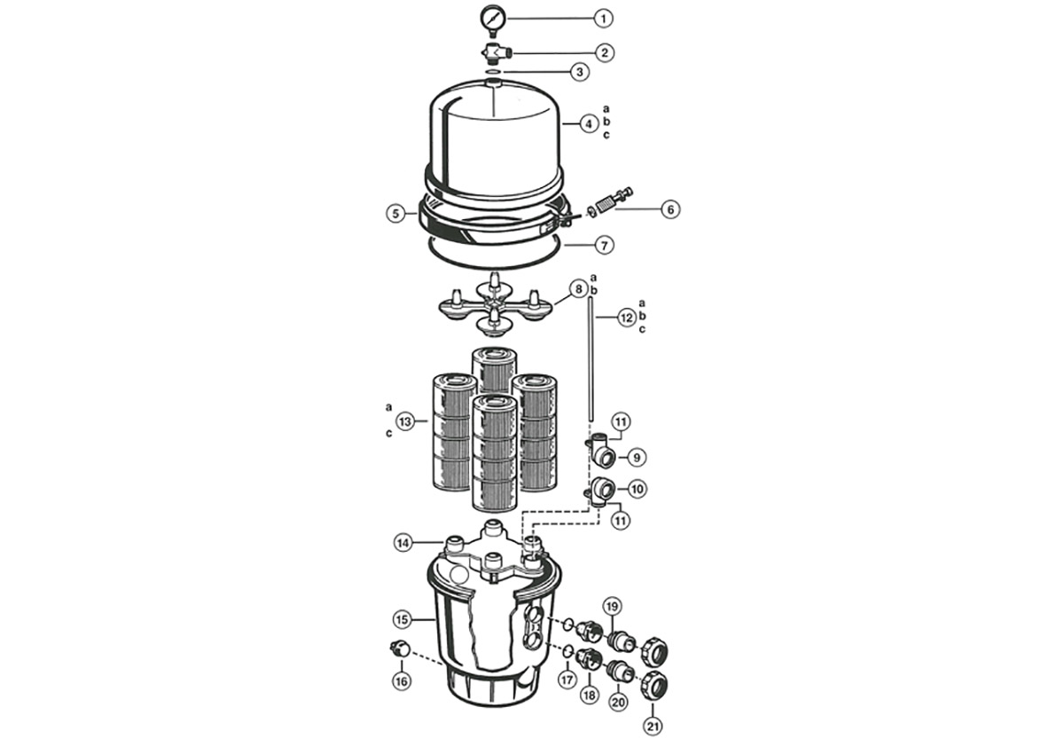 Vente de pièces détachées pour filtre à cartouche Hayward Super Star Clear