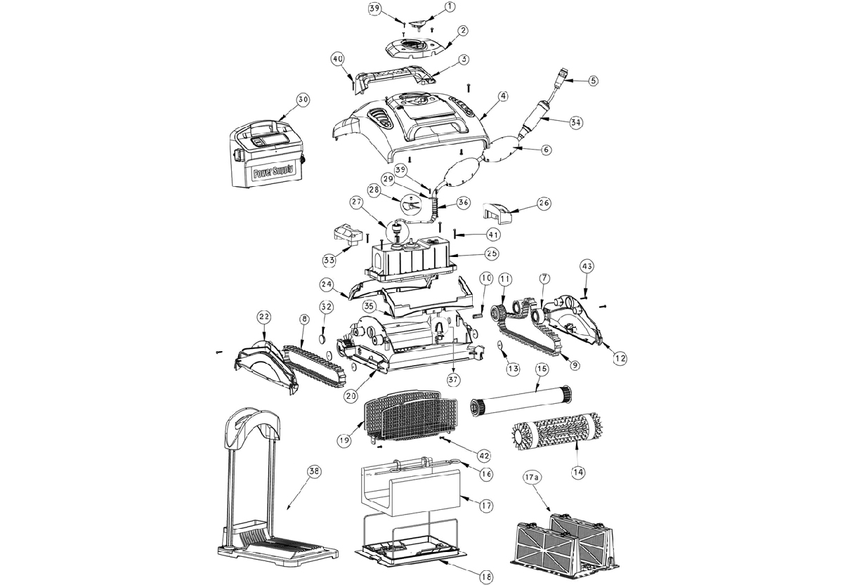 Vente de pièces détachées pour robot électrique Maytronics Dolphin Supreme M3/M200