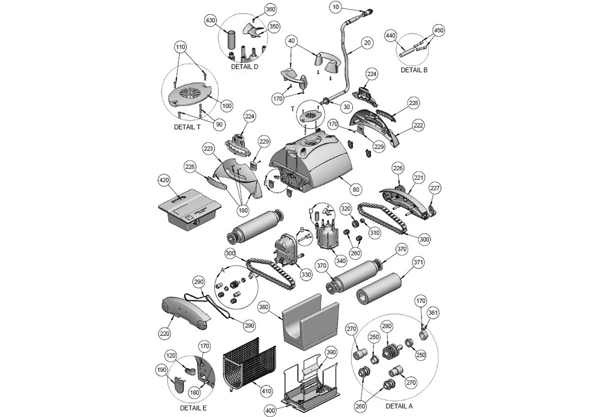 Vente de pièces détachées pour robot de piscine Astralpool Galeon FL